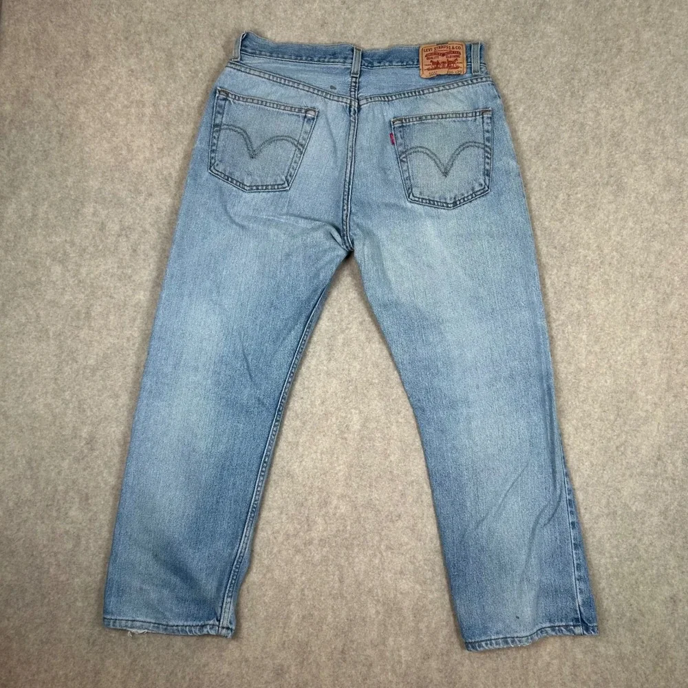 Levi's 505 Regular Fit Jeans Mens 36x29 Light Wash Denim Straight Leg 00505-4891